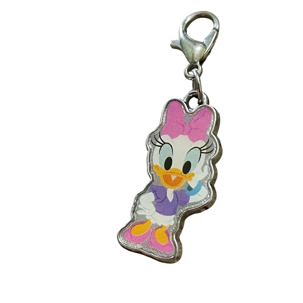 Disney Daisy Duck Charm Pendant Silver‎ Tone Lobster Clasp